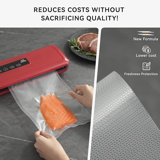 [2024 Q4] 8" x 50' and 11" x 50' Vacuum Sealer Rolls, 2 Pack-Ideal for Food Storage, Sous Vide, and Meal Prep, Keep Food Fresh and Nutrients, Wevac Lite