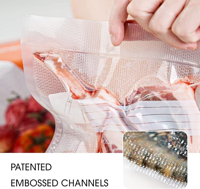 [5 mil Food Vacuum Bags] Vesta Precision Premium PreCut Vacuum Sealer Bags - 8 x 10 Inches, 44 count, 5 Mil Thickness, Puncture Resistant, Ideal for Food Storage, Meal Prep, and Sous Vide