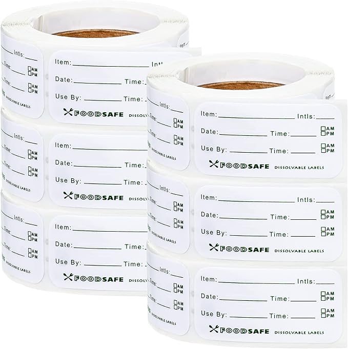 Outus 1500 Pieces Food Labels for Containers 1 x 2 Inch Expiration Date Stickers Washable Meal Prep Food Storage Labels Freezer Tape Easy to Write for Home Kitchen Restaurant Supplies