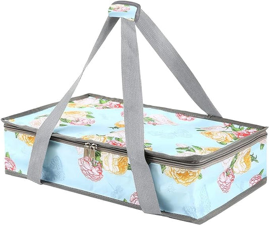 Pioneer Woman Dish Carrier - Insulated Casserole Food Carrier for Hot or Cold Food, Travel, Party, Picnic