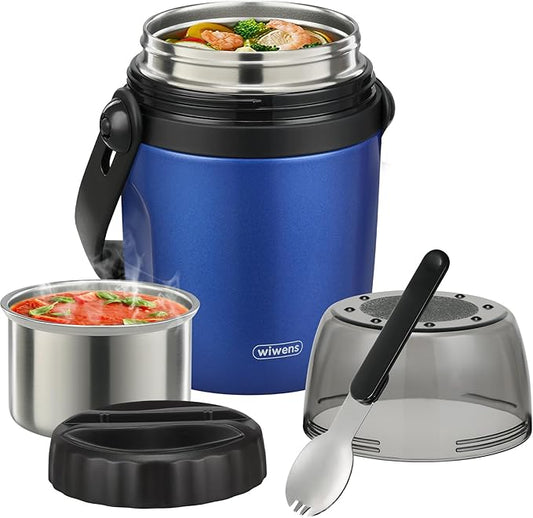 32oz Lunch Containers for Adults Kids Soup Thermo for Hot Food Jar Stainless Steel Insulated Vacuum Leak Proof Wide Mouth Thermal Bento Box with Spoon and Tritan Lid