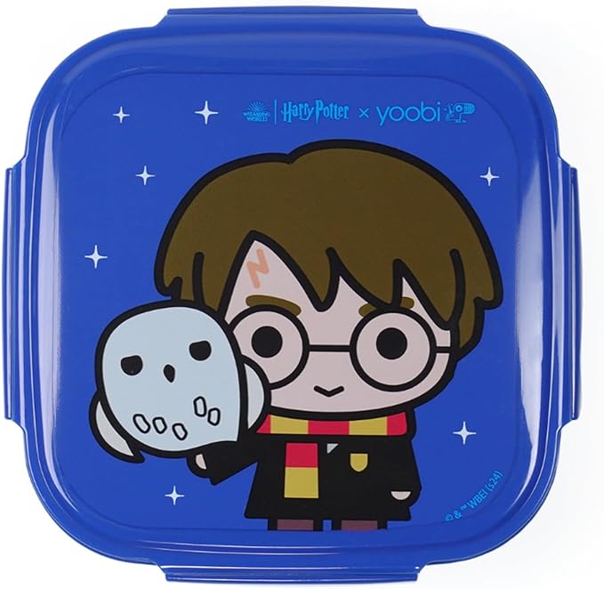Yoobi x Harry Potter Bento Box, Snack Bags & Gel Pens Bundle – Reusable Snack Bags (3-Pack), Bento Box with Ice Pack - BPA Free, Gel Pens (10-Count) with Charms – Cute Designs for Kids & Adults