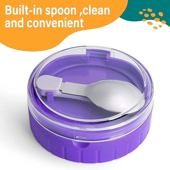 Overnight Oats Containers with Lid and Spoon - 16oz Glass Mason Jars for Meal Prep, Yogurt,Pudding- Set of 4