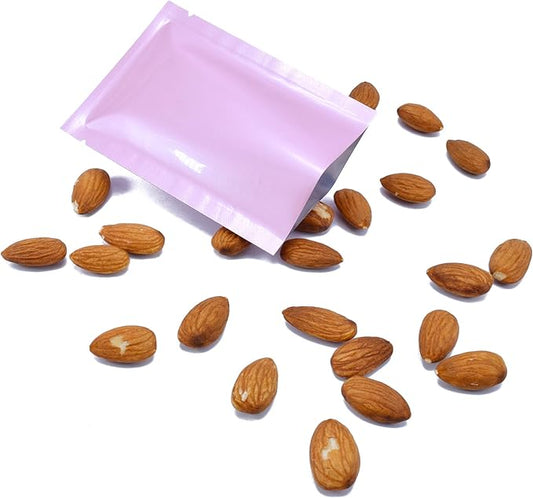 QQ Studio 100 PCS Metallic Mylar Foil Open Top Sealable Bags (9x13cm(3.5x5.1"), 100x Light Pink)