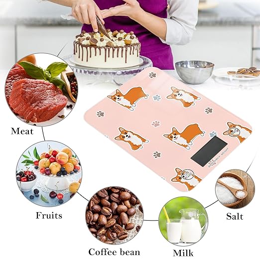 Food Scale Kitchen Scale Food Scales Digital Weight Grams and Ounces Small Electronic Food Scale for Baking Cooking Corgi