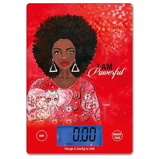 Digital Kitchen Scale for African American Women, in Grams, Ounces, Milliliters & Pounds, LCD Display, for Meal Prep, Cooking and Baking