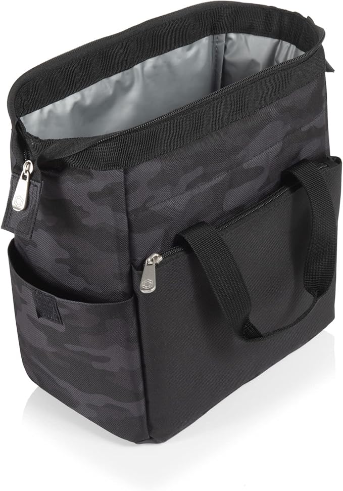 PICNIC TIME - On The Go Lunch Bag - Soft Cooler Lunch Box - Insulated Lunch Bag, (Black Camo)