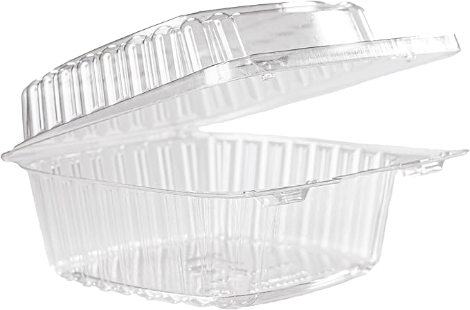 50-Pack Clear Plastic Food Containers Clamshell Take Out Containers Disposable ToGo Boxes for Food 4 x 4 inch, Snacks, and Meals