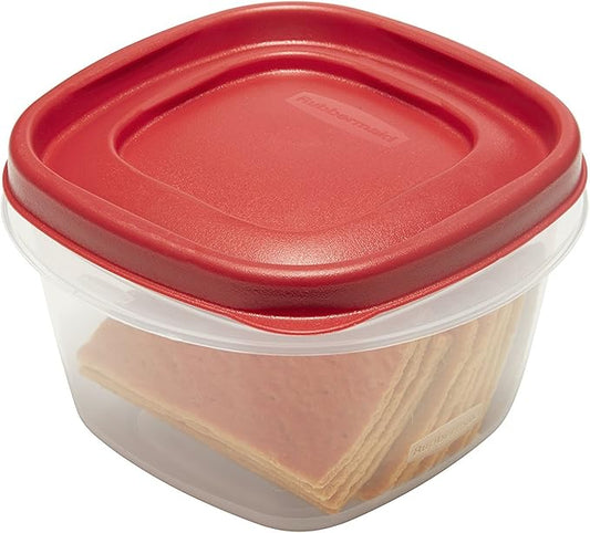 Rubbermaid Easy Find Lids Food Storage Containers, 2 Cup, Racer Red, 4-Piece Set