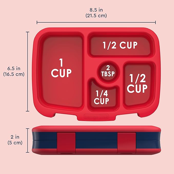 Bentgo Kids Prints Leak-Proof, 5-Compartment Bento-Style Kids Lunch Box - Ideal Portion Sizes for Ages 3-7, Durable, Drop-Proof, Dishwasher Safe, & Made with BPA-Free Materials (Rocket)