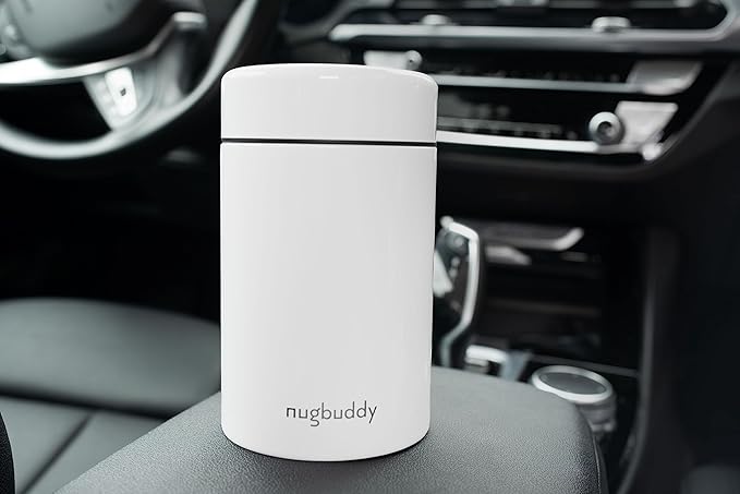 Smell Proof Container - Vacuum Insulated With Nested Glass Jar - UV Protection, Temperature Controlled Storage - Air Tight Stash Jar - Whiteboard Finish + Marker Included- 300 ml (3/4 Oz)