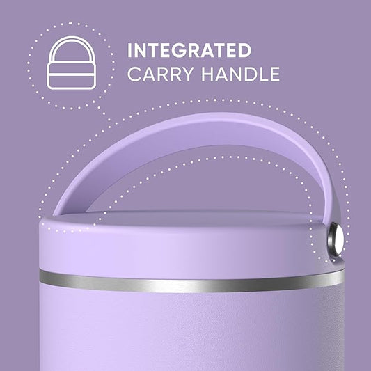 Hydrapeak 32oz Stainless Steel Vacuum Insulated Thermos Food Jar | Thermos for Hot Food and Cold Food, Wide Mouth Leak-Proof Soup Thermos for Adults, 10 Hours Hot and 16 Hours Cold (Lavender)