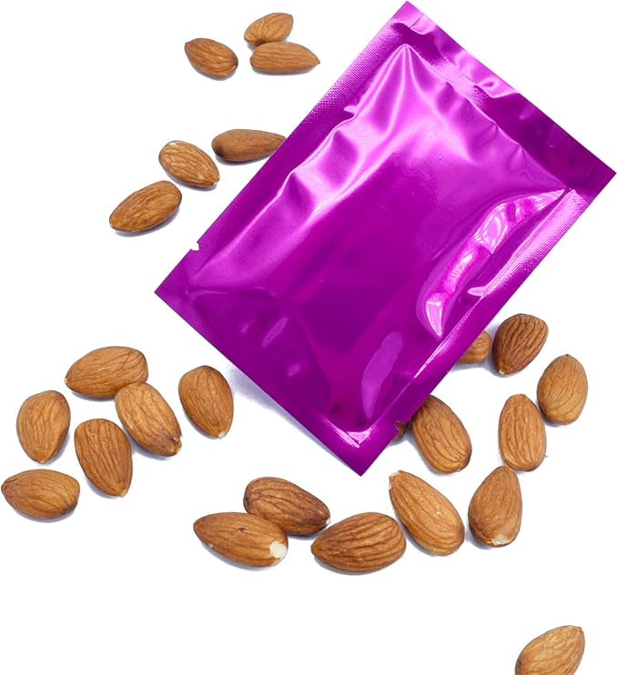 QQ Studio 100 PCS Metallic Mylar Foil Open Top Sealable Bags (8x12cm(3.1x4.7"), 100x Rose)