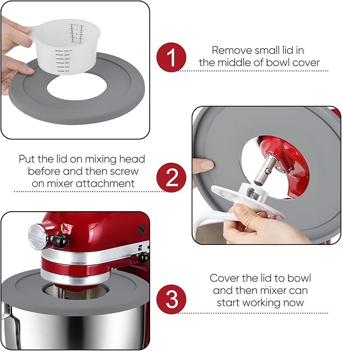 Stainless Steel Bowl Compatible with Kitchenaid Mixer 4.5/5QT，With Lid,5 Quart Stainless Bowl for Kitchen Aid Mixing
