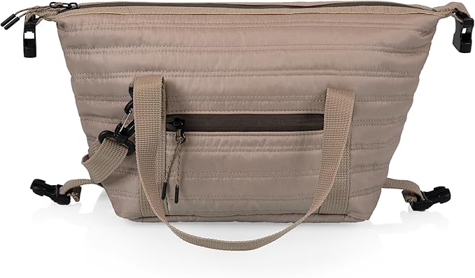 PICNIC TIME Midday Quilted Washable Insulated Lunch Bag, Soft-sided Lunch Box, Lunch Cooler Bag, (Shale Brown)