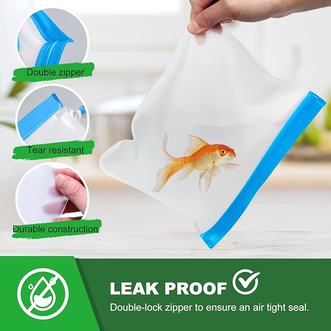 20 Pack Reusable Food Storage Silicone Bags, 6 Large Food Storage Bags Gallon Freezer Bags 7 Reusable Sandwich Bags Zip Lock 7 Snack Bags, Lunch Home Kitchen Fridge Organization Meal Prep Containers