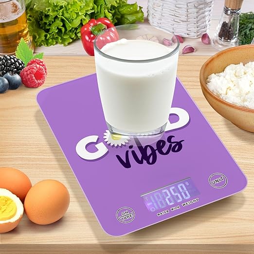 Food Scale Kitchen Scale Food Scales Digital Weight Grams and Ounces Small Electronic Food Scale for Baking Cooking Good Vibes