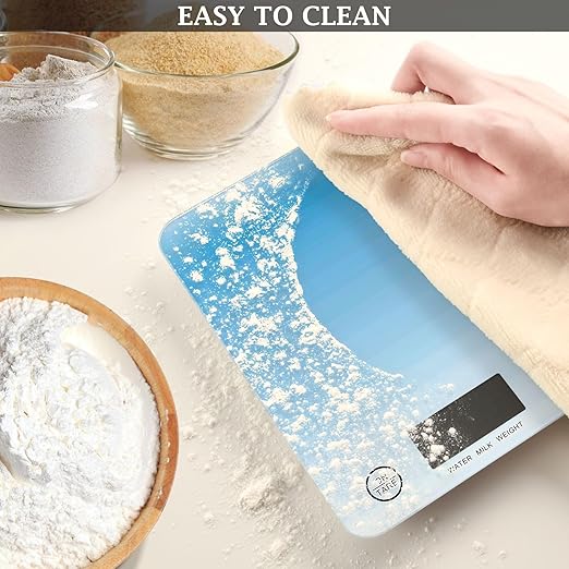 Food Scale Kitchen Scale for Baking Cooking Digital Food Weighing Measuring Scale Small Waterproof Electric Food Scale Gradient Blue