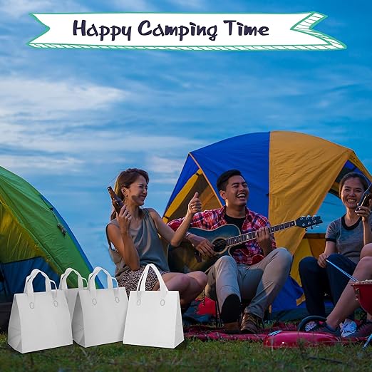 Kacctyen 100 Pcs Insulated Take Out Bags Bulk 9.5 x 6 x 9.5 in Thermal Insulation Food Bag for Coffee, Milk Tea, Hot Cold Food, Delivery Cooler Bag for Catering Restaurant Grocery Picnic (White)
