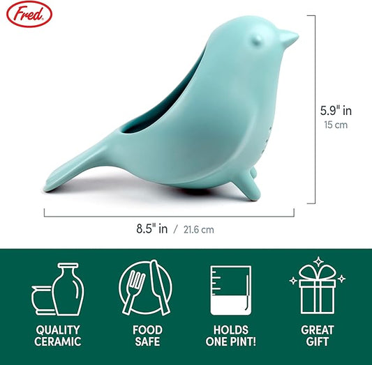 Genuine Fred BLUE BIRD Ceramic Colander, Charming, Unique Design, Berry Colander, Fun Kitchen Gadget
