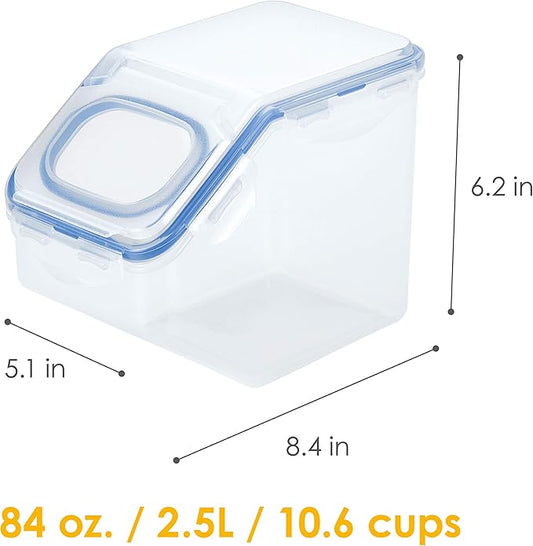 LOCK & LOCK Easy Essentials Food Lids (Flip-top) / Pantry Storage Containers, BPA Free, Top-10 Cup-for Snacks, Clear