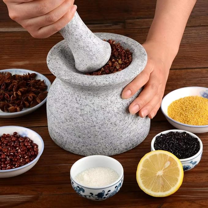 Tianman Granite Replacement Pestle 5.9" Length Unpolished, Only Pestle,Use Pestle on Both Ends (Mortar Not Included) (Granite Unpolished)
