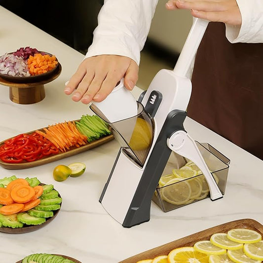 Safe Mandoline Slicer for Kitchen, Chopper Vegetable Cutter, Mandoline Slicer for Kitchen, Vegetable Chopper, Cut Slice, Strips, Dice, Shred and Chop (6 in 1)