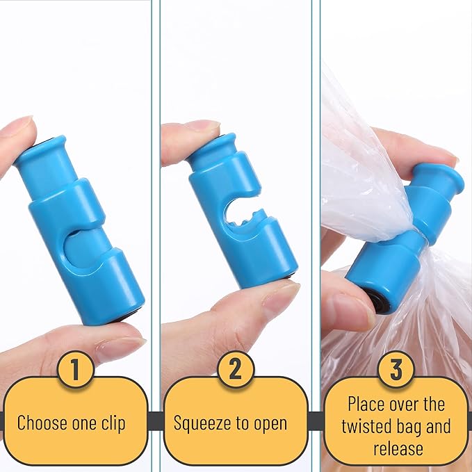 Mr. Pen- Squeeze and Lock Bread Bag Clips, 8 Pack, Candy Colors Squeeze and Lock Bread Clips Reusable
