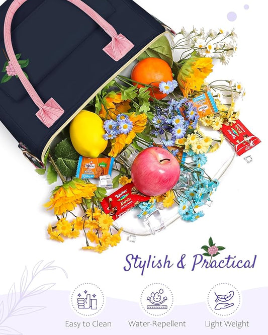 Small Insulated Lunch Bag Box Women - Leakproof Water-Repellent Lightweight Cooler with Removable Strap for Work Picnic - Teacher Mothers Day Christmas Birthday Gifts