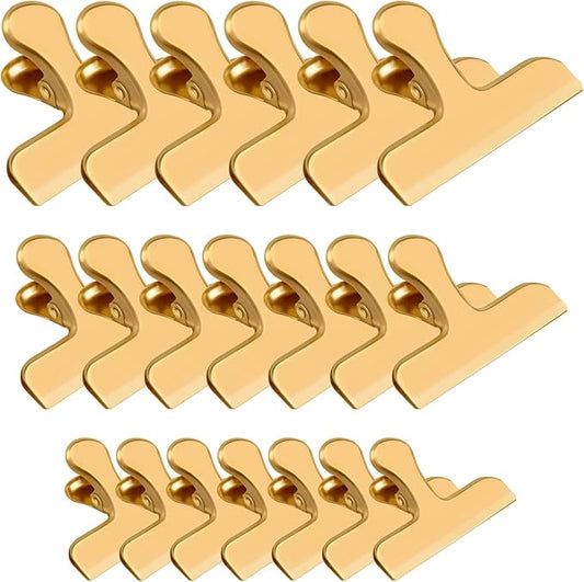 20 Pack 3 Inch Wide Stainless Steel Chip Clips Food Bag Clips Heavy Duty Bag Clamp, Chip Clips Metal Hinge Clip File Clamps
