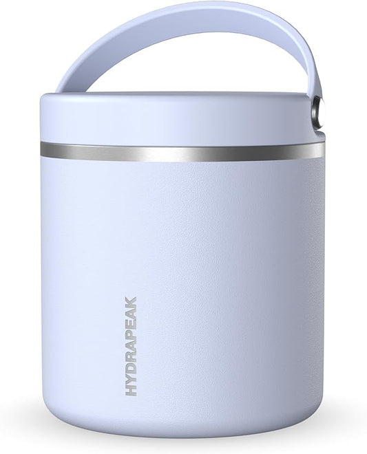 Hydrapeak 25oz Stainless Steel Vacuum Insulated Thermos Food Jar | Kids for Hot and Cold Food, Wide Mouth Leak-Proof Soup Adults, 10 Hours 16 (Iceberg)