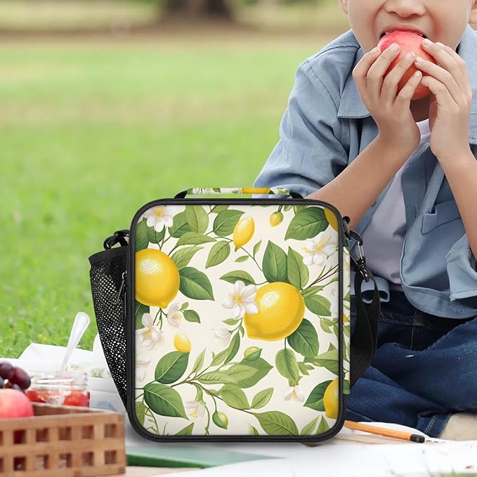Lemon Fruit Lunch Bag Personalized Insulated Lunch Bag Reusable Lunch Box Picnic Travel Lunch Tote Bag Snack Bag