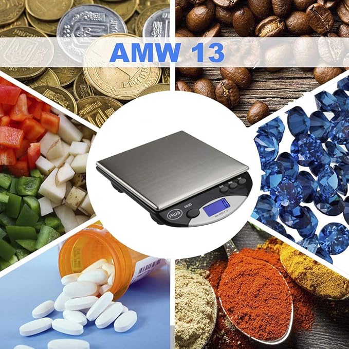 American Weigh Scales AMW Series Precision Digital Kitchen Scale 6KG x 1 KG (AMW-13-BK)