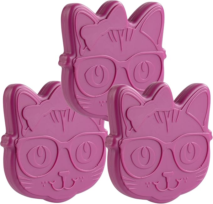Kitty Reusable Hard Ice Pack- Set of 3- Fits Easily Inside Kids Lunch Box, Bento, Insulated Cooler Bag- Long Lasting Slim, Space Saving- Cool Freezer Packs Keep Food Cold For Hours- Back to School