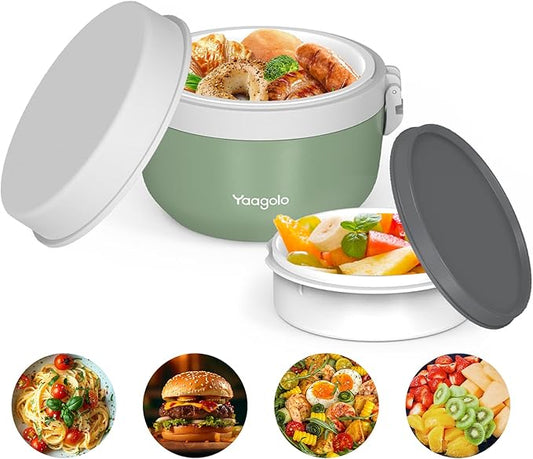 Thermo for Hot Food 28oz, Vacuum Insulated Food Container for Adults, Wide Mouth Leakproof Soup Thermo Stainless Steel Insulated Food Jar(Green)