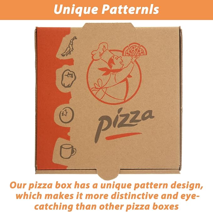 QTLCOHD 40 Pcs Mini Pizza Boxes, 6.3 x 6.3 x 1.57 Inch Kraft Corrugated Pizza Boxes, Brown Cardboard Take Out Food Containers Packaging Boxes for Personal Cake, Cookies, Food