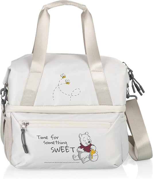PICNIC TIME Disney Winnie The Pooh Tarana Insulated Lunch Bag Made from Recycled Material, Lunch Box with Picnic Set, Upcycled Lunch Cooler Bag, (Halo Gray)