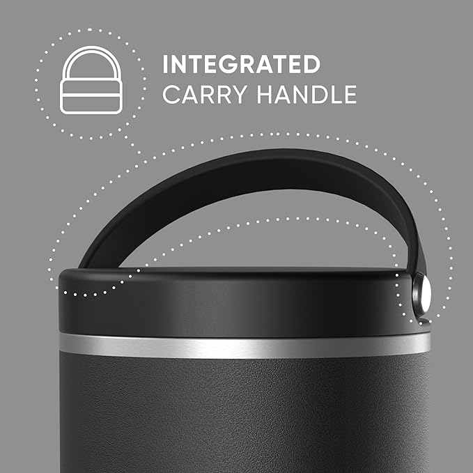 Hydrapeak 25oz Stainless Steel Vacuum Insulated Thermos Food Jar | Thermos for Hot Food and Cold Food, Wide Mouth Leak-Proof Soup Thermos for Adults, 10 Hours Hot and 16 Hours Cold (Black)