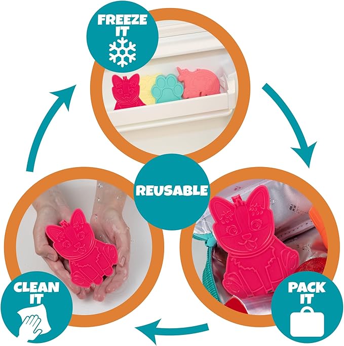 Corgi Reusable Hard Ice Pack Set of 3 - Fits Easily Inside Kids Lunch Box, Bento, or Insulated Bag- Long Lasting, Slim, Lightweight Design - Cool Freezer Packs Keep Food Cold For Hours- Cute XMAS Gift
