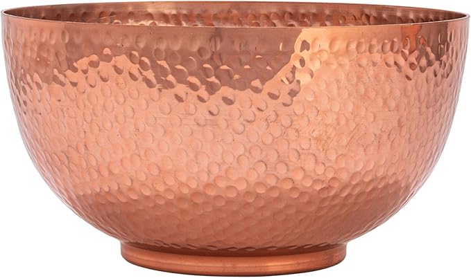 Bloomingville Round Hammered Metal Bowls, Set of 2 Sizes, Copper Finish