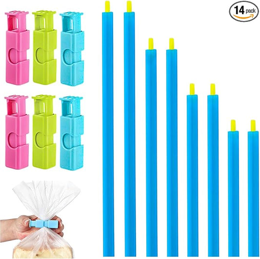 14pcs Chip Bag Sealer,Bag clips for food Ideal For Clips Food Clips Suitable For Cat And Pet Snacks, As Well As Chips, Rice, Candy, Popcorn, Etc.
