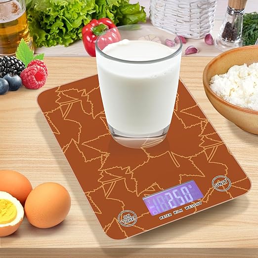 Food Scale Kitchen Scale Food Scales Digital Weight Grams and Ounces Small Electronic Food Scale for Baking Cooking Fall Maple Leaves