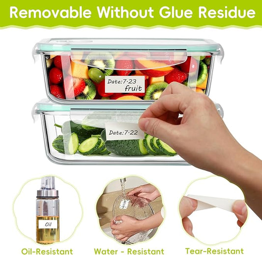 1200 Blank Removable Freezer Labels Water Oil Resistant with Perforation Line for Easy Distribution and Use,Apply Food containers Jars,and Kitchen Pantry Organization (1 "x 2")