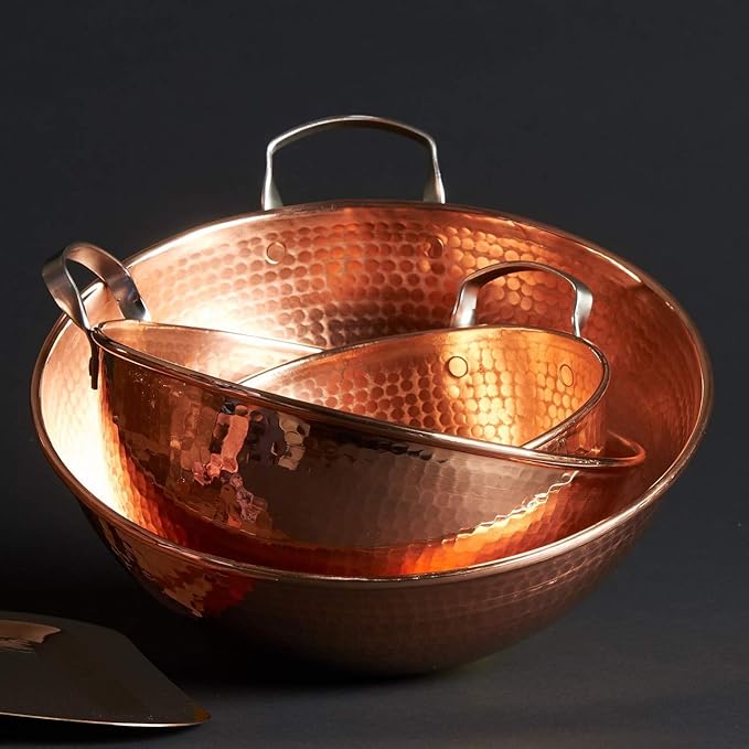 Sertodo Copper Mixing Bowl | 2.5 quart capacity, 10-inch diameter | Ergonomic Stainless Steel handle | 100% Pure Copper, Heavy Gauge, Hand Hammered | Whip Eggs Whites to Perfection | NOT for Salads