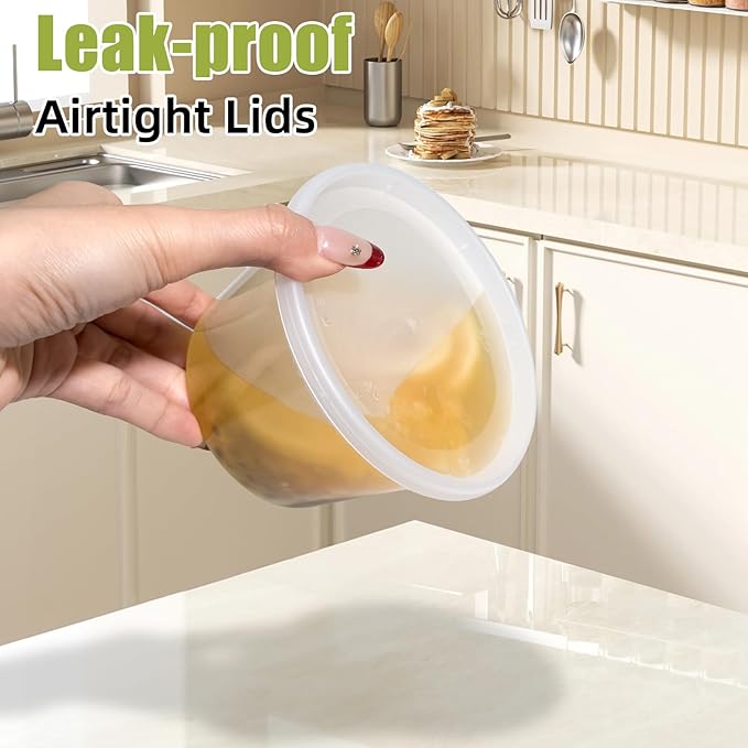 [60 sets] 8oz Deli Containers with Lids，Food Storage Container with airtight lid，Plastic Soup Containers with Lids Meal Prep/BPA Free/Freezer Safe/Dishwasher Safe/Microwave Safe/Stackable