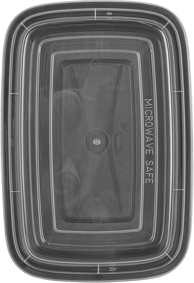 Restaurantware Asporto 16 Ounce To Go Boxes 100 Microwavable Round Soup Containers - Clear Plastic Lids Included Do Not Contain BPA Black Plastic Catering Food Containers Disposable
