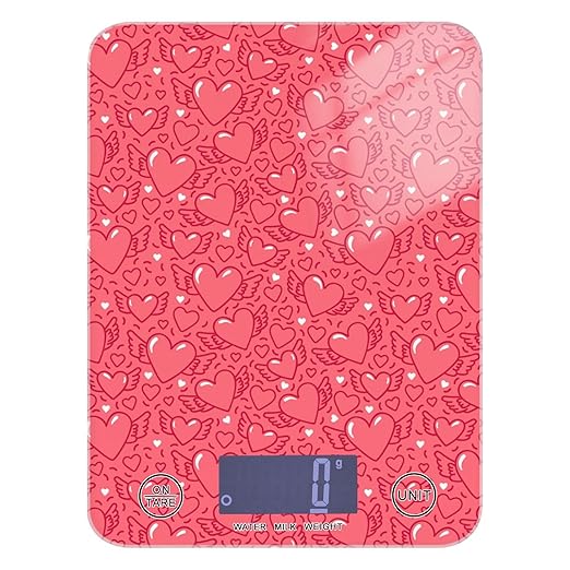 Food Scale Kitchen Scale Food Scales Digital Weight Grams and Ounces Small Electronic Food Scale for Baking Cooking Red Hearts