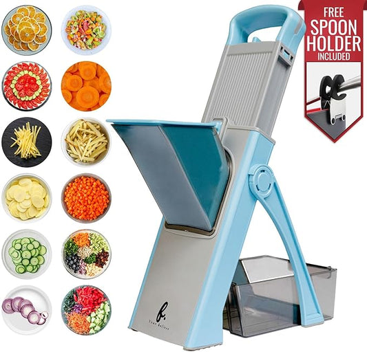 Vegetable cutter WITH GIFT, upgraded Multi-Function Mandoline adjustable and effortless, cheese grater paper shredder kitchen gadgets onion french fry and potato peeler efficient for home Chefs.