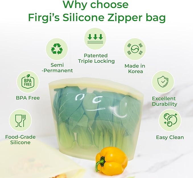 Platinum Silicone Food Grade Reusable Storage Bag, 10.6Cup Leak-Proof Airtight Seal, BPA-Free, Microwave, Freezer & Dishwasher Safe, Heat Resistant Sous Vide,Silicone Snack Bags, White