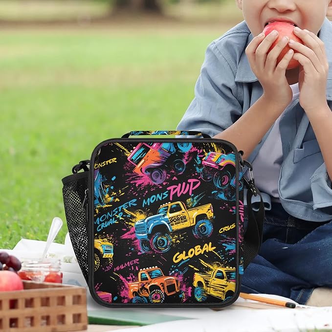 Lunch Bag Personalized Insulated Lunch Bag Reusable Lunch Box Picnic Travel Lunch Tote Bag Snack Bag Truck（22）